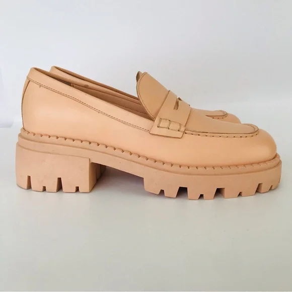 Free People Lyra Lug Sole Loafer Shoes in Cantaloupe - Picture 4 of 11